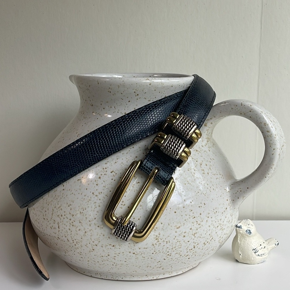Brighton 💙 Leather Belt Navy